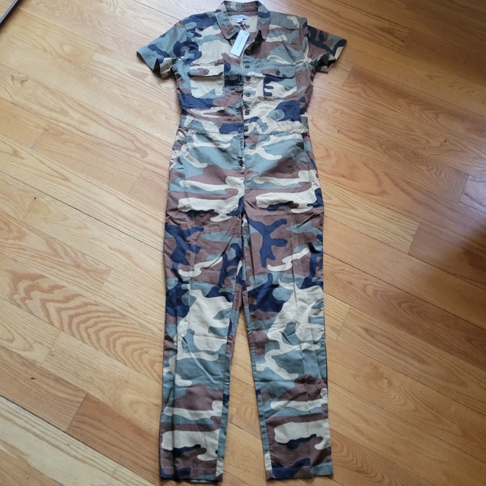 NWOT Outerknown SEA Camouflage Short Sleeve Jumpsuit Size S